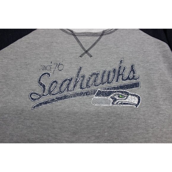 NFL Seattle Seahawks women's scoop neck raw hem French terry pullover sweatshirt - Picture 7 of 10